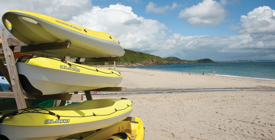 Watersports on the beach at Pentewan 